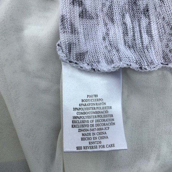 Almost Famous White with Black Aztec Design Pullover with Inset Tank - Picture 7 of 7